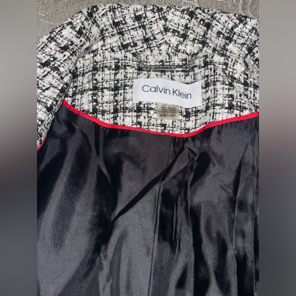 NEW Calvin Klein Petite Open Front Tweed Jacket - Picture 9 of 11